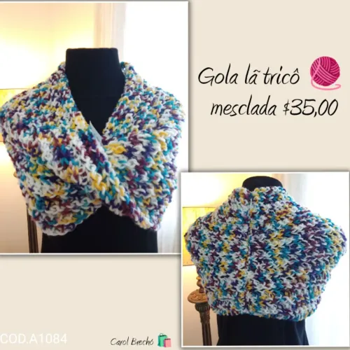 Gola lã tricô 