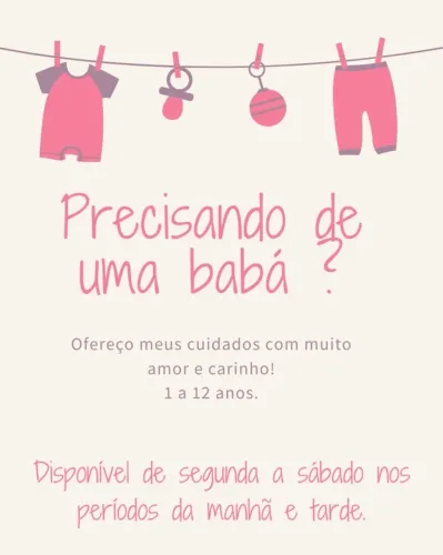 Trabalho de babá e cuidadora de idosos, Tramandaí /Osório