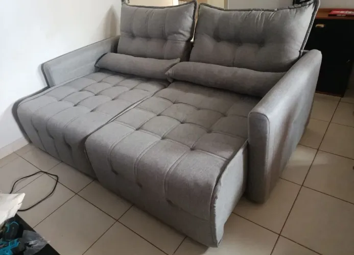 Sofá cama imperial tecido linho 