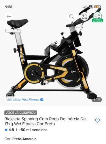 Bicicleta Ergométrica WCT Fitness