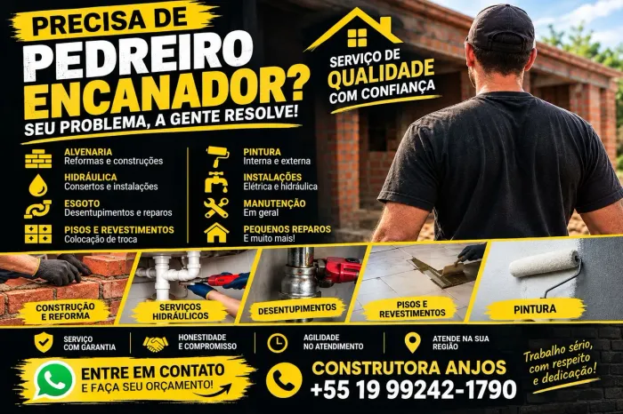 Pedreiro, Eletricista e Encanador - Reformas em Geral