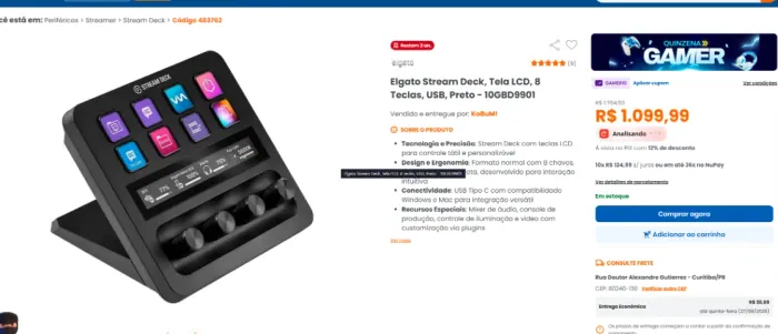 Stream Deck PLUS novo na caixa na garantia e Stream Deck Pedal