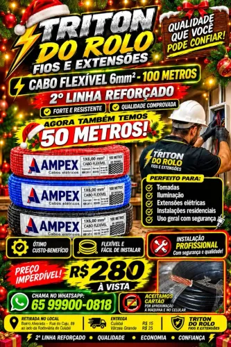 Fio 6 mm Flexível 100 Metros