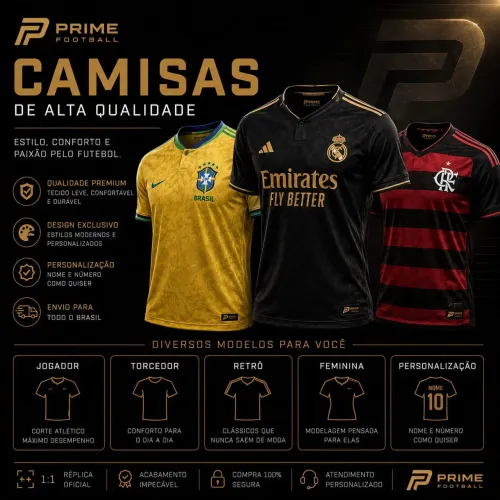 Camisas de time da mais alta qualidade. Aero-fit. Escudo emborrachado e muitas camisas