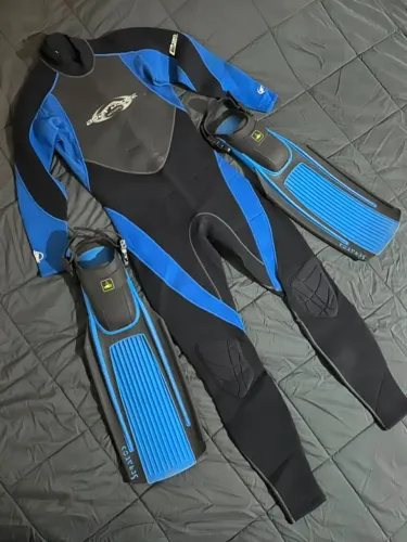Kit de Mergulho Body Glove + Nadadeiras Cressi - Excelente Estado