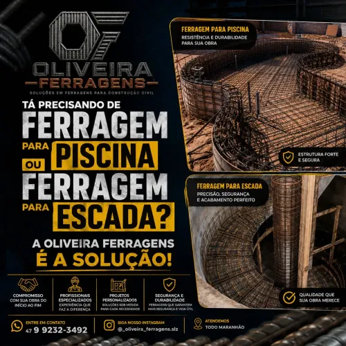 Armações de ferragens para sua construção