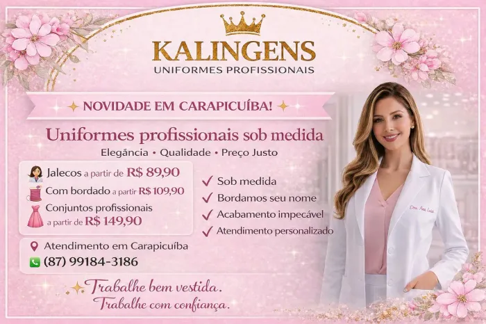 Uniformes profissionais sob medida em Carapicuíba !