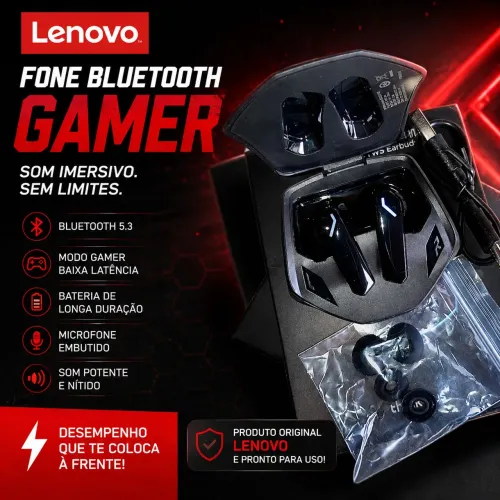 Fone gamer lenovo bluetooth