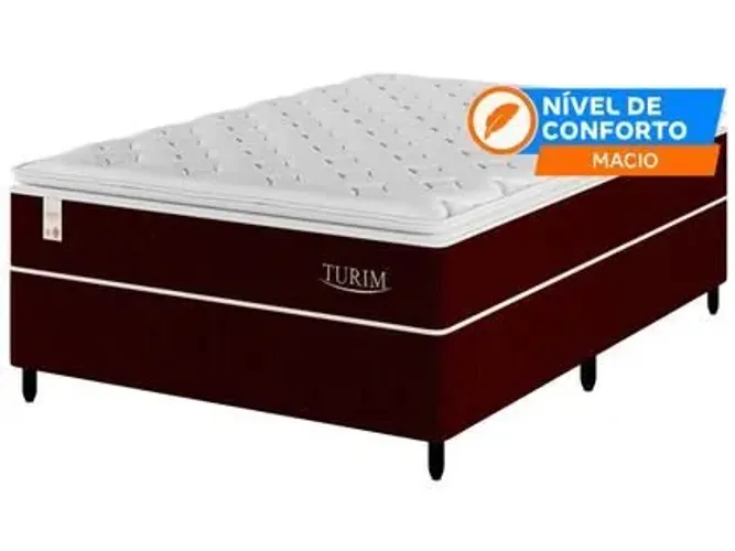 Cama Box Casal (Box + Colchão) Plumatex de Mola - Ensacada 53cm de Altura Turim