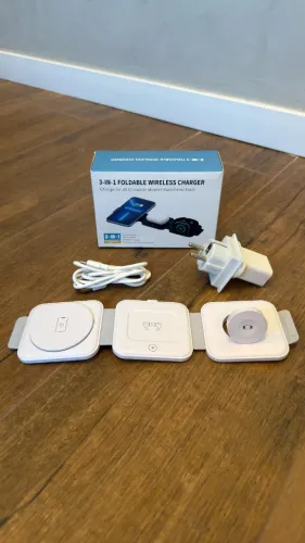 Carregador Wireless 3 em 1 - Celular, Apple Watch e Fone - Novo