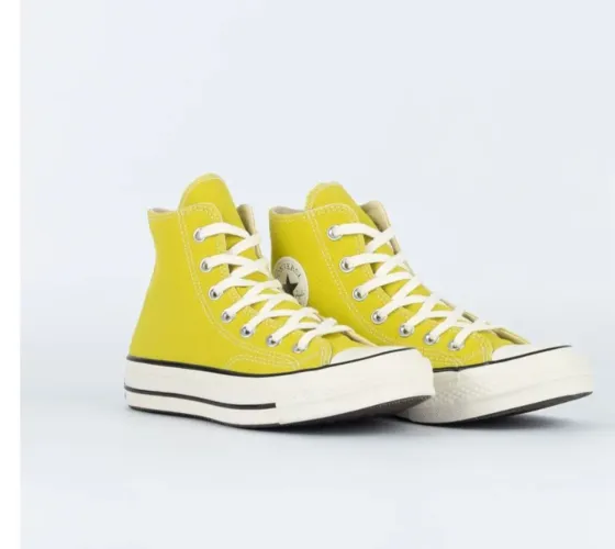Tênis All star cano Alto plataforma amarelo 