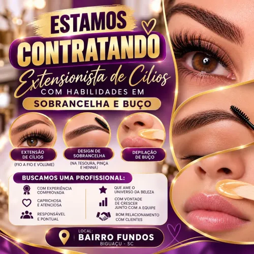 Vaga para extensionista de cílios