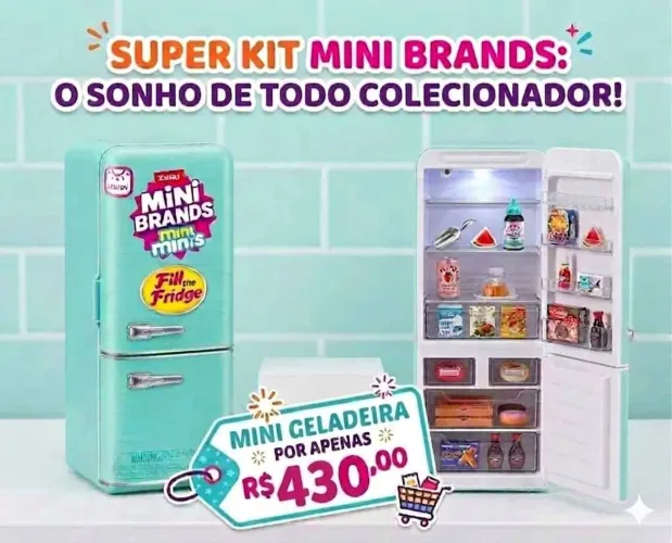 Mini Geladeira Zuru Mini Brands -Fill The Fridge (Luz de LED)