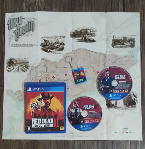Red Dead 2 + Mapa e chaveiro PS4 (Faço envio)