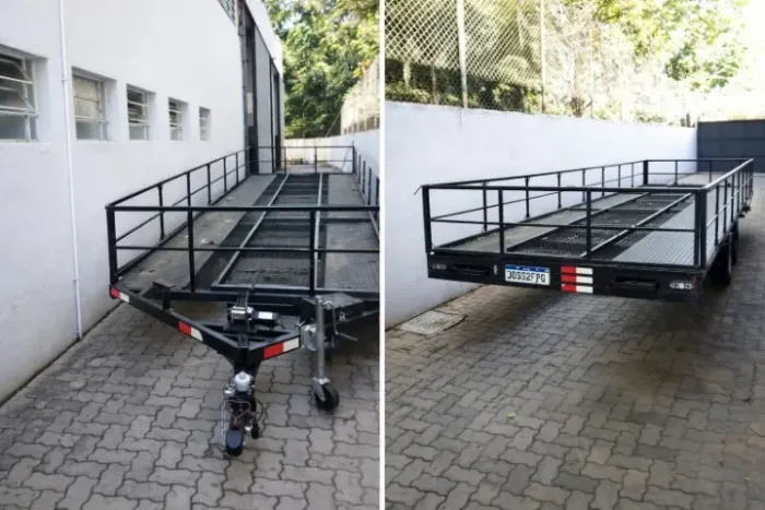 Carretinha Plataforma 6m x 2,50 Reforçada c/ Guincho - Transporte de Veículos