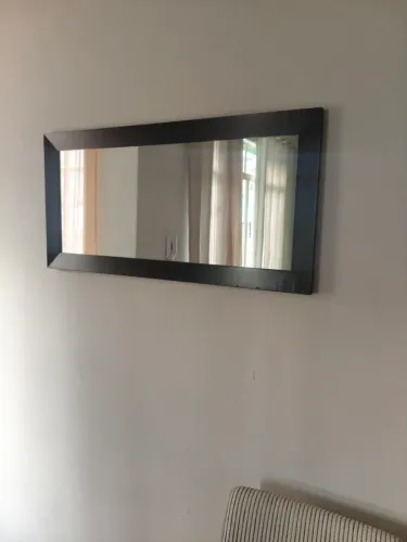 Espelho Decorativo Retangular com Moldura Preta 90 x 44 cm - Excelente Estado