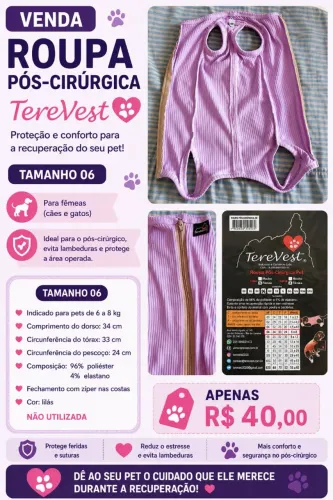 Roupa Pós-Cirúrgica Pet TereVest - Tamanho 06