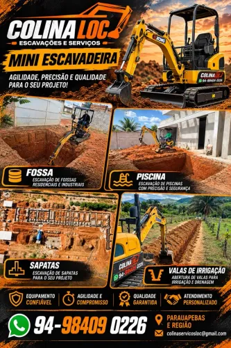 Locação Mini Escavadeira