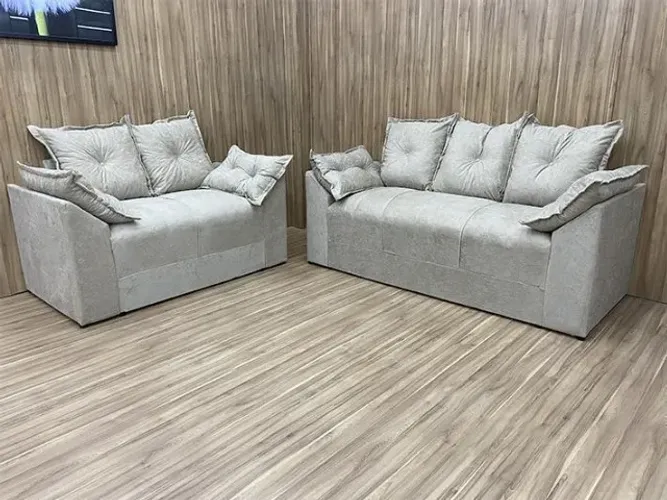 sofa roma 2 lugares com almofadas