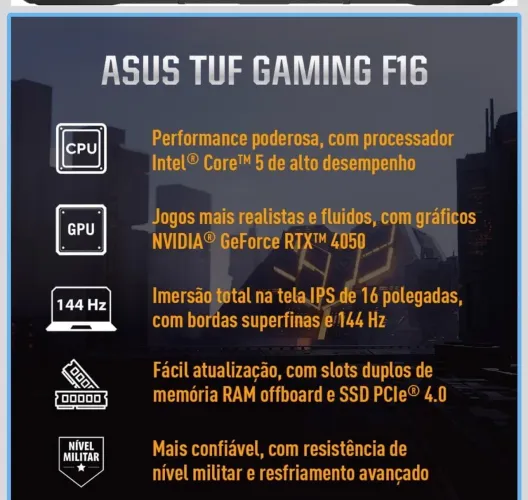 NOTEBOOK ASUS TUF GAMING F16 