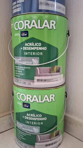 Duas tintas Coralar Acrílico + Brilho e Proteção
