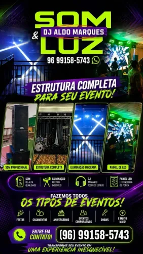 DJ,som e iluminação para eventos 