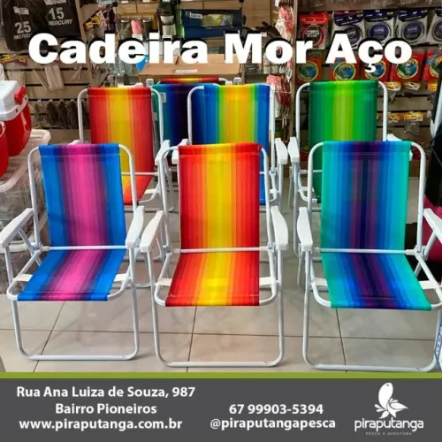 Cadeira de Praia MOR AÇO Dobrável Camping Pesca Viagem Retiro Piscina Varanda