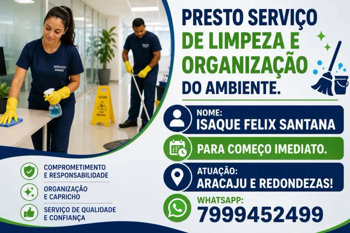 Limpeza e organização do ambiente 