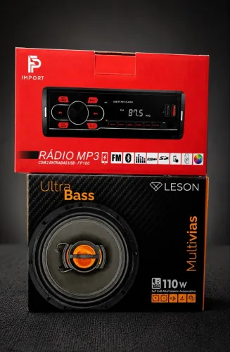 Kit Som Automotivo Completo Rádio MP3 Bluetooth + 2 Alto-Falantes | Só Instalar