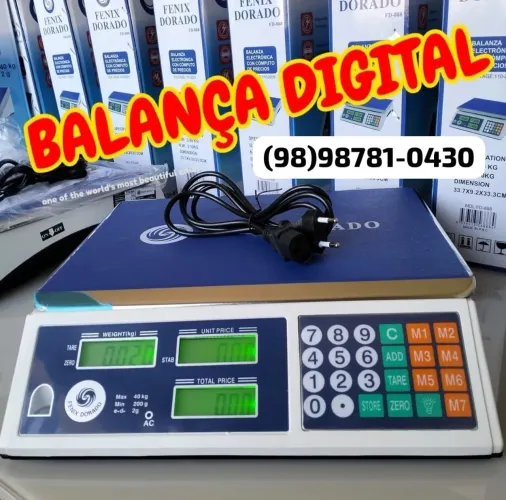 Balança Digital 40kg Sacolão Padaria Peixaria Entrega DISPONÍVEL