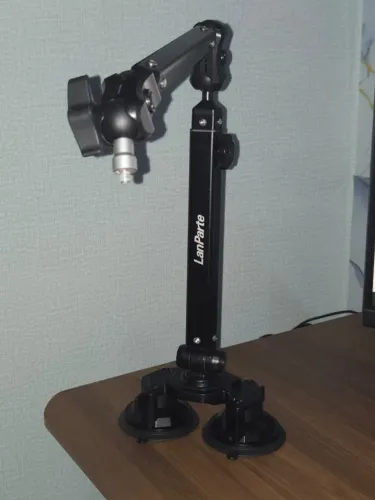 Suporte de Microfone com Braço Articulado a Vacuo, todo de metal, LanParte