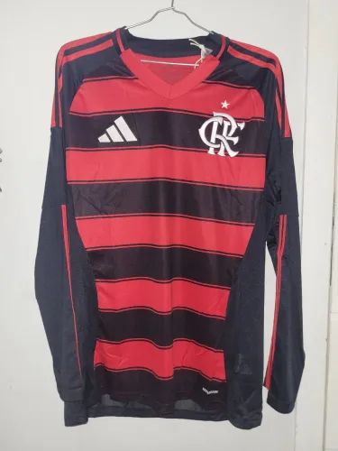 Camisa Flamengo Original Adidas manga longa com mochilas