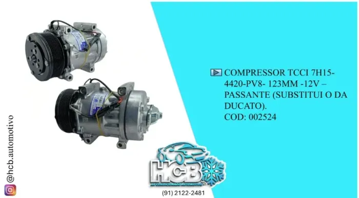 COMPRESSOR 7H15 PASSANTE 12V 8PK