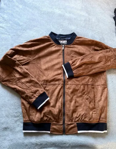 Jaqueta bomber suede - Blue steel 