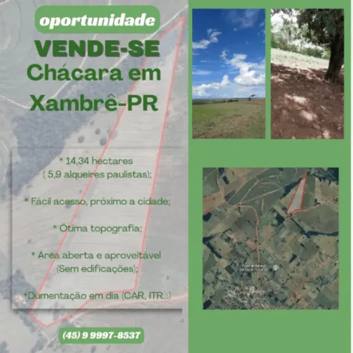 Chácara a venda 14,34ha em Xambrê-Pr (Próximo a Umuarama Paraná)