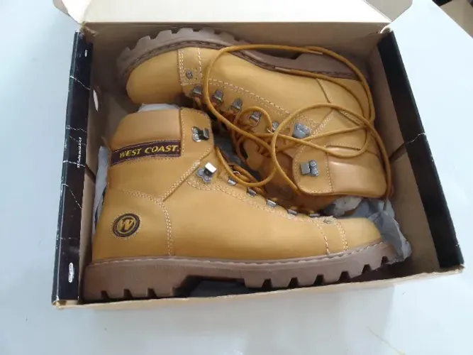 bota couro west coast worker camel 43 br 29 cm us 11