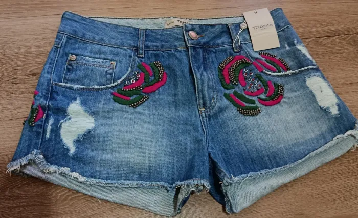 Short Jeans Bordado Original Trama N. 42