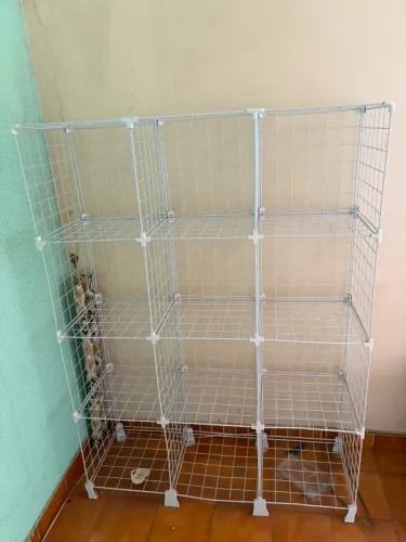 Estante Organizadora Modular Aramado Branco - 12 Nichos