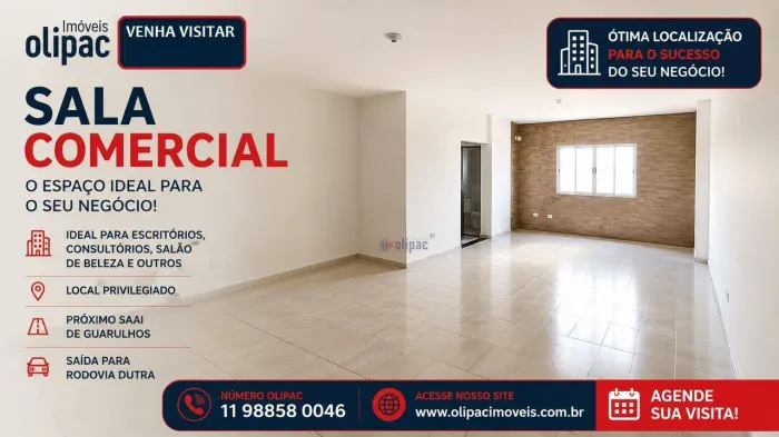 Sala para alugar, 46 m² por R$ 1.578,00/mês - Gopoúva - Guarulhos/SP