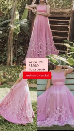 Vestido rosa bebê debutante