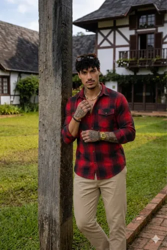 Camisa xadrez flanelada