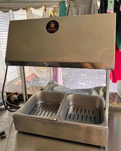 Conservador de Frituras em Inox com Lâmpadas de Aquecimento