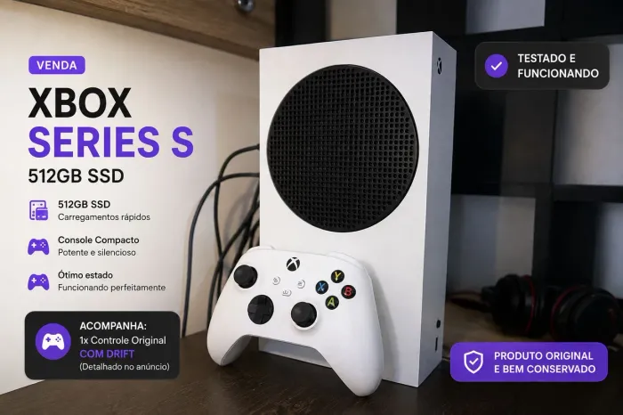 Xbox Series S 512GB + Controle Original com Drift