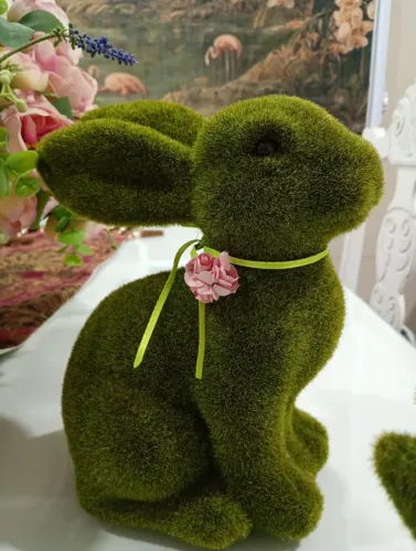 Lindos Coelhos Grama Decoração 25 cm Grande Pequeno 15cm