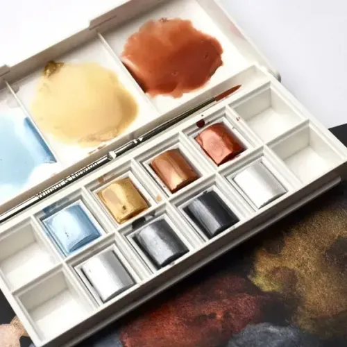 Estojo Tinta Aquarela Cotman 08 Cores Metálicas Winsor & Newton
