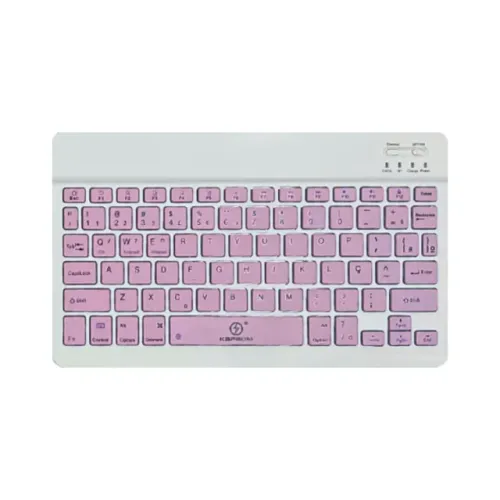 Teclado ROSA Inteligente Sem Fio Ultra Fino Portátil Bluetooth Tablet Celular 