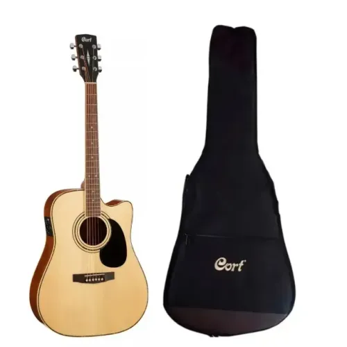Violão Cort Elétrico AD-880CE NS Natural Com Bag