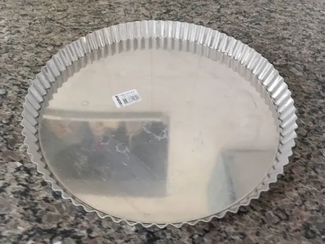 Forma Para Torta Canelada 30cm, Fundo Removível Alumínio - Nova na Etiqueta!