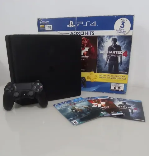 PS4 com 1TB + 3 jogos + 1 controle original