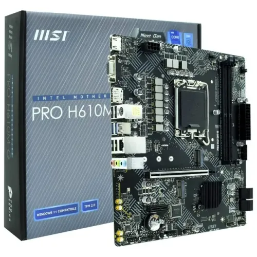 Placa Mãe MSI Pro H610M-G, Intel 1700, DDR5, mATX, M.2, VGA/HDMI/DisplayPort - PRO H610M-G